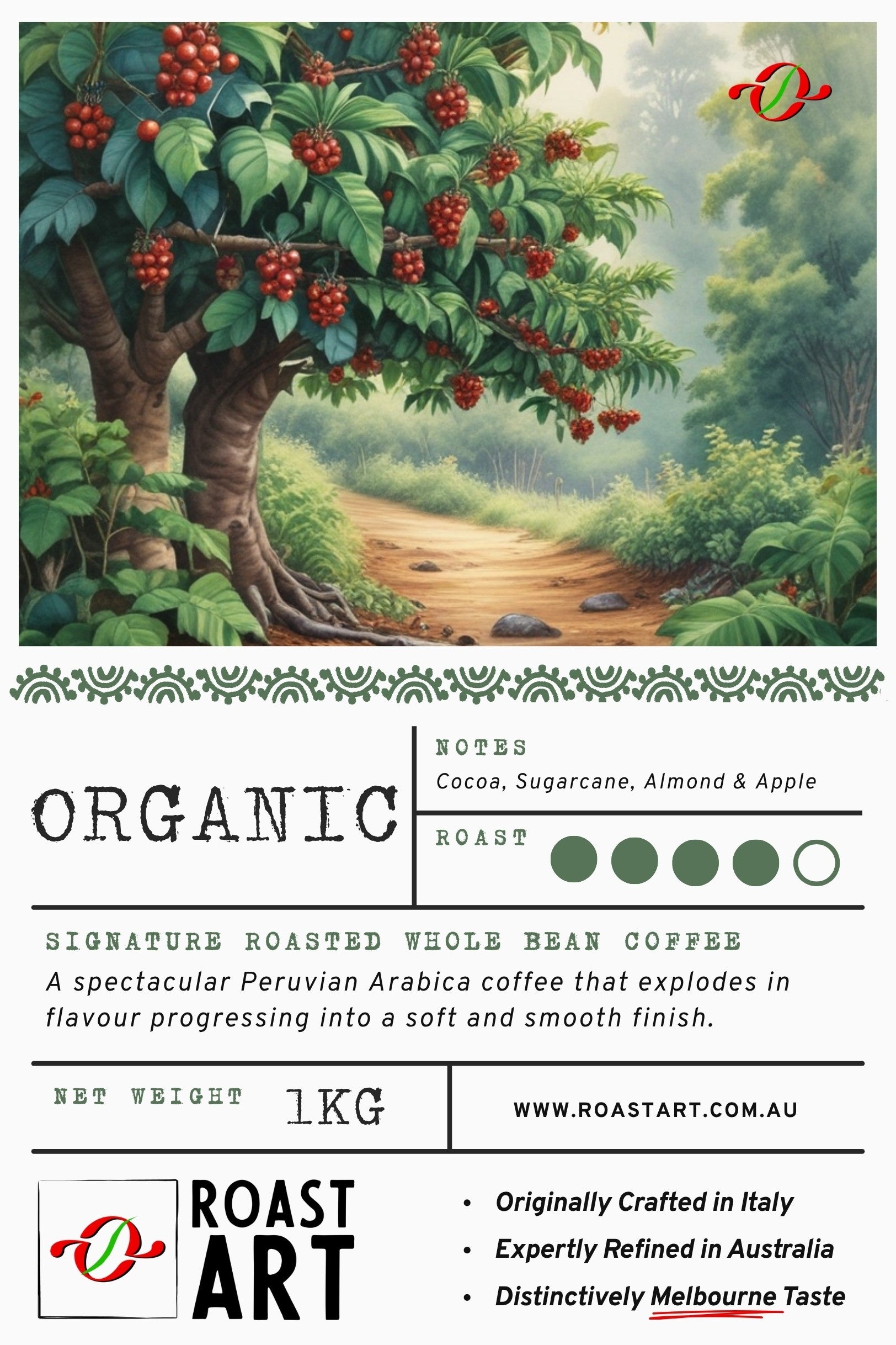 Organic Peru coffee beans from RoastArt Coffee